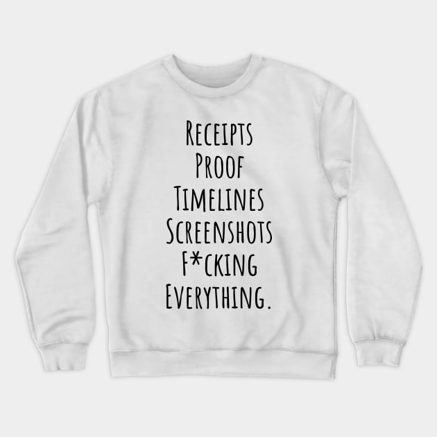 Heather Gay - Receipts #rhoslc Crewneck Sweatshirt by Simplify With Leanne